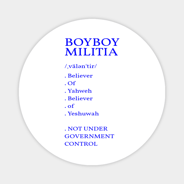 Boyboy Militia Dictionary collection (blue) Magnet by BoyboyMilitia 